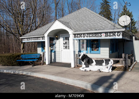 Das Äußere des Ben&Jerry's Ice Cream Shop in Mt. Kisco, Westchester, New York. Stockfoto