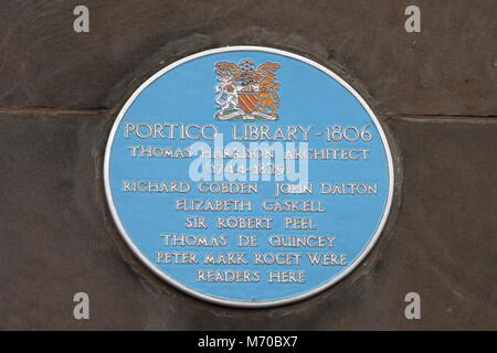 Portico library, Manchester Stockfoto