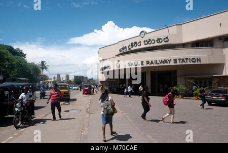 Allgemeine Ansicht von Galle Bahnhof in Galle in Sri Lanka Stockfoto