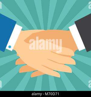 Handshake Geschäftskonzept im flachen Design Stil Stock Vektor
