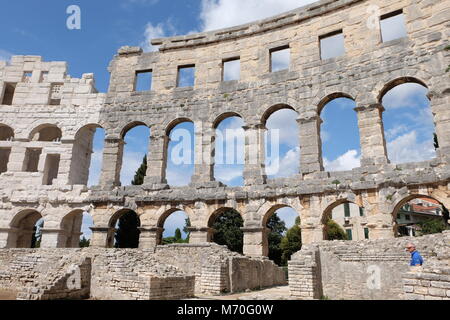 Die Arena in Pula ist der Name des Amphitheaters befindet sich in Pula, Kroatien. Stockfoto