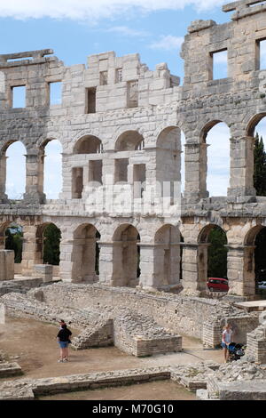 Die Arena in Pula ist der Name des Amphitheaters befindet sich in Pula, Kroatien. Stockfoto