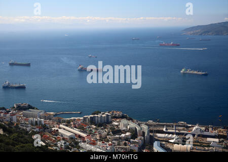 Ansicht der Stadt Gibraltar, Großbritannien Stockfoto