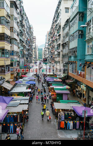 Belebten Marktes in Mong Kok, Kowloon, Hong Kong Stockfoto