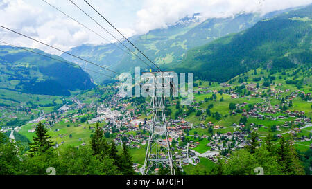 Die Pfingstegg Rodelbahn, Grindelwald, Berner Oberland, Eiger, die Berge waren auch Region, Schweiz Stockfoto