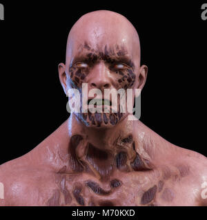 Digitale 3D-Illustration einer unheimlichen Kreatur Stockfoto