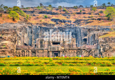 Die Kailasa Tempel, den größten Tempel in Ellora Höhlen. UNESCO Welterbe in Maharashtra, Indien Stockfoto