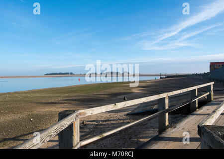 Der Blick aus der Nordsee vom Strand bei Wells-Next-The-Sea, North Norfolk, Großbritannien Stockfoto