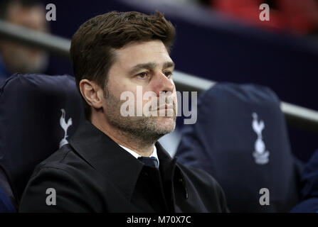 Tottenham Hotspur Manager Mauricio Pochettino vor dem UEFA Champions League Runde 16, zweite Bein Match im Wembley Stadion, London. PRESS ASSOCIATION Foto. Bild Datum: Mittwoch, 7. März 2018. Siehe PA-Geschichte Fussball Tottenham. Photo Credit: Nick Potts/PA-Kabel Stockfoto