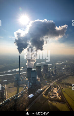 RWE Power AG, Kraftwerk Gersteinwerk, Kohlekraftwerk mit, Auspuff cloud abgefeuert, auf der Lippe in Werne. Emissionen, konventionellen Kohlekraftwerk, Stockfoto