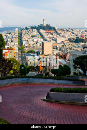 Lombard Street in San Francisco Stockfoto