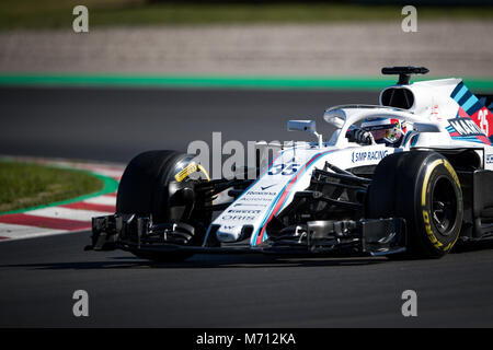 Montmelo, Katalonien, Spanien. 7 Mär, 2018. Sergei Sirotkin von Team Williams Martini Racing mit Williams FW41 Auto während der F1-Test Tage in Montmelo circuit. Credit: MA 6195.jpg /SOPA Images/ZUMA Draht/Alamy leben Nachrichten Stockfoto