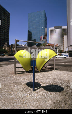 Ein öffentliches Telefon, der Avenida Paulista, Sao Paulo, Brasilien Stockfoto