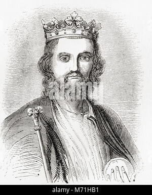 Edward II., 1284-1327, aka Edward von Caernarfon. König von England. Aus Old England: eine bildliche Museum, veröffentlicht 1847. Stockfoto