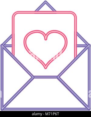 Neon Zeile schreiben Liebe Nachricht an Leidenschaft Stil Stock Vektor