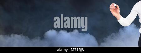 Hand zeichnen oder schreiben Stockfoto