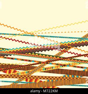 Ethnische abstrakten geometrischen Hintergrund von dekorativen Streifen Stock Vektor