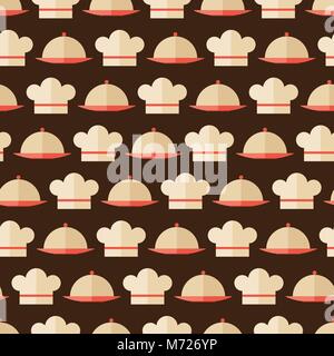 Nahtlose Muster mit Restaurant und Küchengeräte Stock Vektor