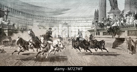 Chariot Racer im Circus Maximus im alten Rom Stockfoto