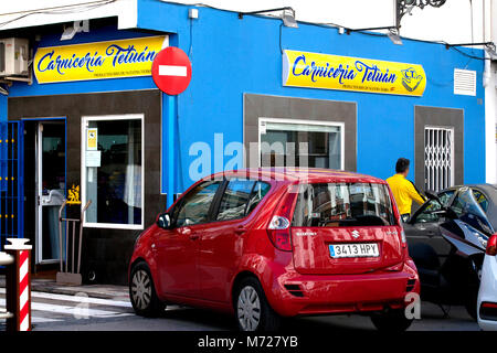 Halal Metzgerei in Spanien Stockfoto