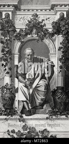 Quintus Steffen Flaccus oder Horace, 65 v. Chr. - 8 v. Chr., römische Lyriker Stockfoto