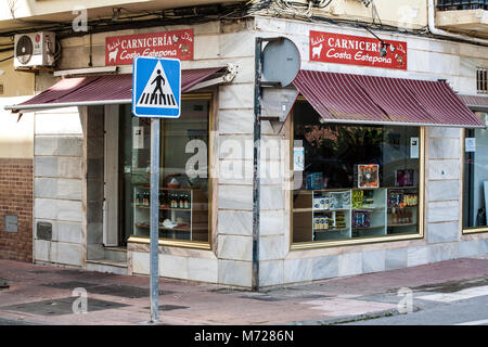 Halal Metzgerei in Spanien Stockfoto