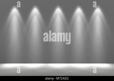 Spotlight beleuchtete Wand Hintergrund gerenderten 3D-Bild. Stockfoto
