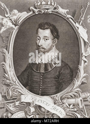 Sir Francis Drake c 1540-43 bis 1596. Englischer Admiral. Stockfoto