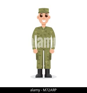 Mann US-Armee Soldaten in der Tarnung. Vector Illustration. Stock Vektor