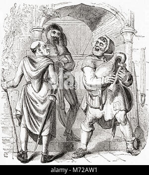 Miller, Manciple und Reeve. Aus Old England: eine bildliche Museum, veröffentlicht 1847. Stockfoto