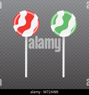 Realistische Vektor Sweet Lollipop Candy auf transparentem Hintergrund isoliert. Stock Vektor