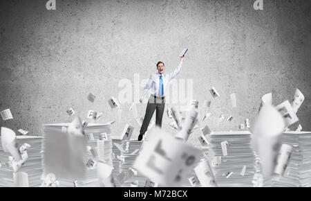 Fleißig, um erfolgreicher Geschäftsmann zu werden. Stockfoto