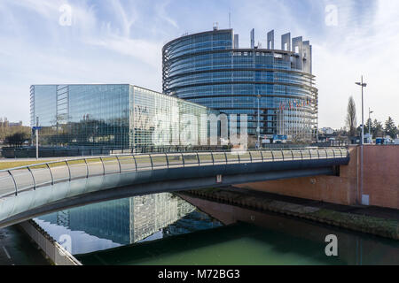Das Louise-weiss-Gebäude, dem Sitz des Europäischen Parlaments, Strasboug, Frankreich Stockfoto