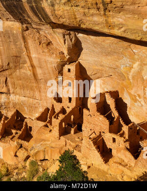 Square Tower House Ruin, Mesa Verde National Park, Ute Indian Reservation, Montezuma County, Colorado Stockfoto