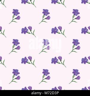 Nahtlose Hintergrundbild bunt botanischen Blüte Blatt Pflanze purple freesia Stock Vektor