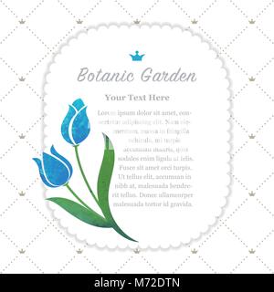 Bunte Aquarelle Textur vektor Natur botanischer Garten memo Frame hellblau Tulip Stock Vektor