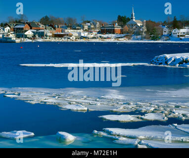 Winter Hafen, Damariscotta, Maine Stockfoto