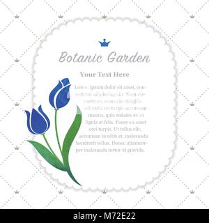 Bunte Aquarelle Textur vektor Natur botanischer Garten memo Frame blue Tulip Stock Vektor