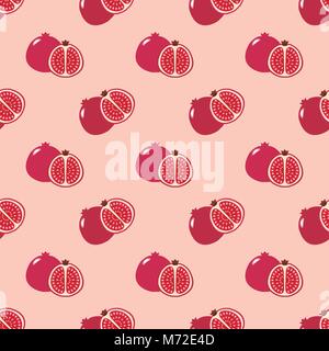 Nahtlose Hintergrundbild bunten tropischen Frucht rot Granatapfel Stock Vektor