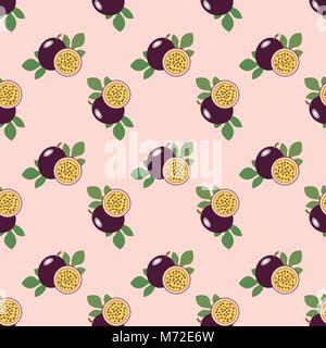 Nahtlose Hintergrundbild bunten tropischen Obst Passionsfrucht Stock Vektor