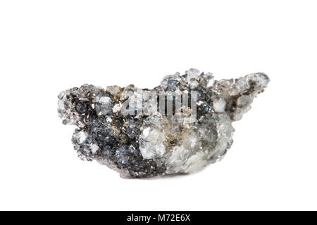 Makroaufnahmen von natürlichen Edelstein. Raw mineral Apophyllit. Isoliertes Objekt auf einem weißen Hintergrund. Stockfoto