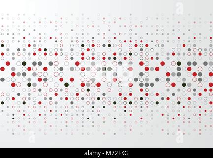 Abstrakte Technologie Hintergrund mit roten und grauen Kreis Grenze Muster, Vector Illustration Stock Vektor