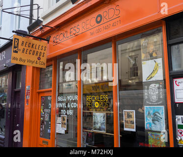 Reckless Records, Berwick Street, Soho, London W1, UK Stockfoto