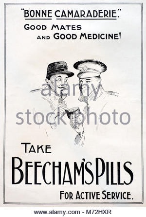 Die beecham Pillen vintage Werbung 1915 Stockfoto