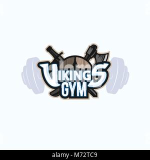 Vikings sport Logo, Vektor Emblem für gym Stock Vektor