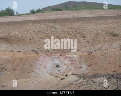 Fossile fumarole südöstlich der Zusammenfluss. Stockfoto