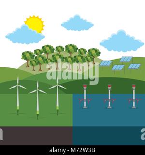 Energiearten ökologische Stock Vektor