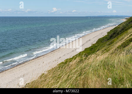 Anzeigen von Heather Hill über die moräne Klippe in Richtung Kattegat Küste Stockfoto