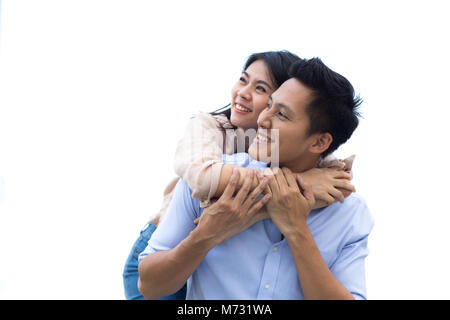 Gerne asiatische Paar Konzept mit Smiley junger Mann und Frau Stockfoto