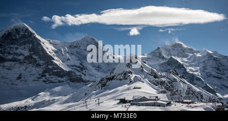 Winter in Männlichen. Stockfoto